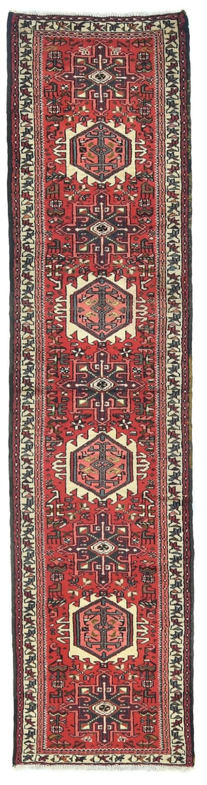 Handmade Vintage Wool Geometric Runner Rug 2'4 x 9'5: Handmade Vintage Wool Geometric Runner Rug 2'4 x 9'5 This stunning handmade geometric wool runner rug is a beautiful vintage addition to any hallway, kitchen, or bedroom. Measuring 2'4" x 9'5" (28" x 