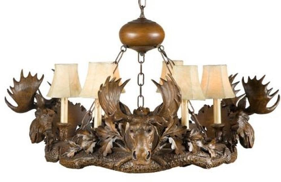 Rustic Moose Head Lodge Chandelier 6 Light Resin UL-Listed: Rustic Moose Head Lodge Chandelier 6 Light Resin UL-Listed This item is made at time of order. Please allow 42 to 70 days for production. Illuminate your space with this stunning Rustic Moose Head