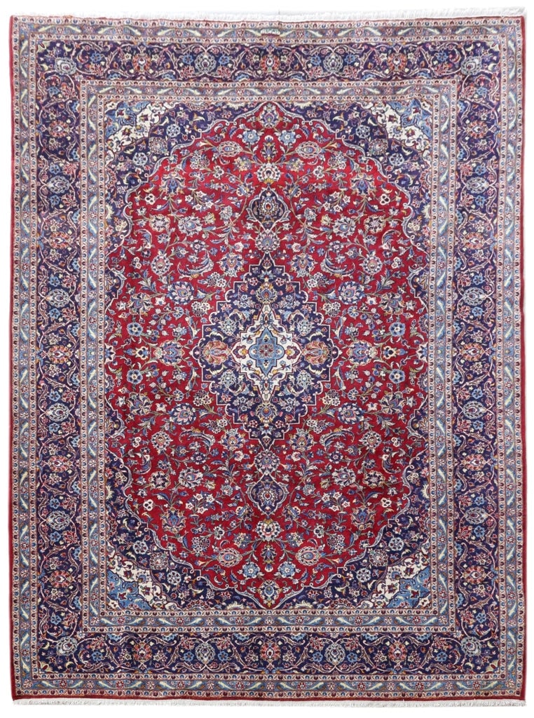 Red Handmade Kashan Persian Rug 9.10 x 13.2 with Signature: Red Handmade Kashan Persian Rug 9.10 x 13.2 with Signature Free continental US Shipping Discover the exquisite craftsmanship of this 9.10 x 13.2 Red Handmade Persian Signed Kashan Rug, meticulously