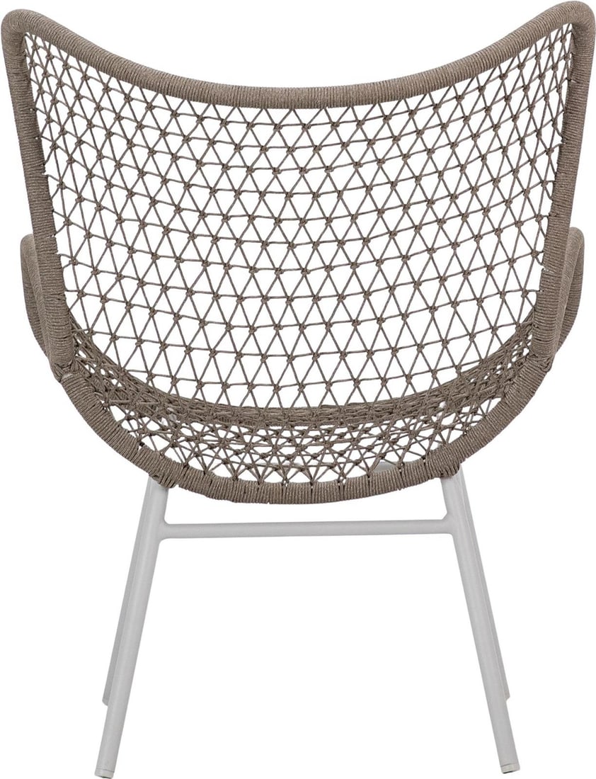 Carmen Modern Sand Rope Outdoor Chair Aluminum Frame: Carmen Modern Sand Rope Outdoor Chair Aluminum Frame Enhance your outdoor space with this modern sand rope chair, designed for comfort and style. Featuring a sturdy aluminum frame and a chic poly rope