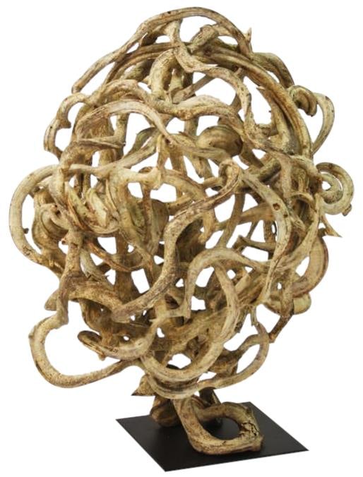 Zentique Organic Modern Vine Tree Sculpture 30H 21W 21D: Zentique Organic Modern Vine Tree Sculpture 30H 21W 21D Discover the beauty of nature with this Elegant Sand Vine Tree Sculptural Art. This exquisite piece, crafted from vine tree material, showcases