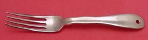 Rare Tiffany & Co. Lap Over Edge Plain Copper Dinner Fork 1850-1899: Rare Tiffany & Co. Lap Over Edge Plain Copper Dinner Fork 1850-1899 This exquisite dinner fork features the Lap Over Edge Plain pattern by Tiffany & Co., crafted between 1850 and 1899. Made from coppe