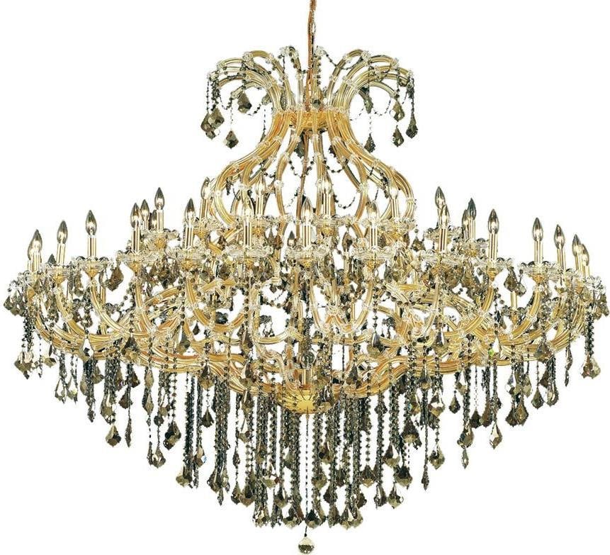 Elegant Lighting Maria Theresa Bowl Chandelier Golden Teak Smoky Crystal (1 of 1)