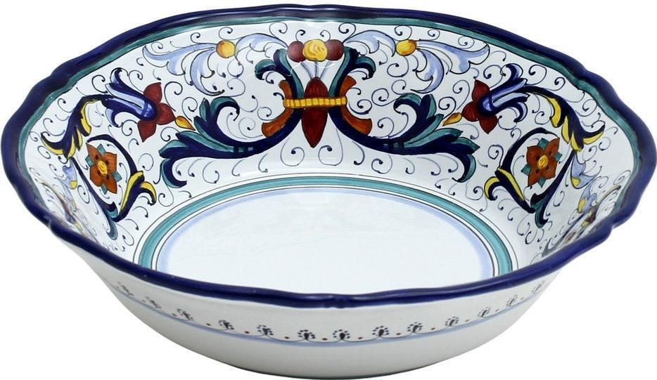 Vecchia Deruta Serving Bowl 12x12 Floral Design (1 of 7)