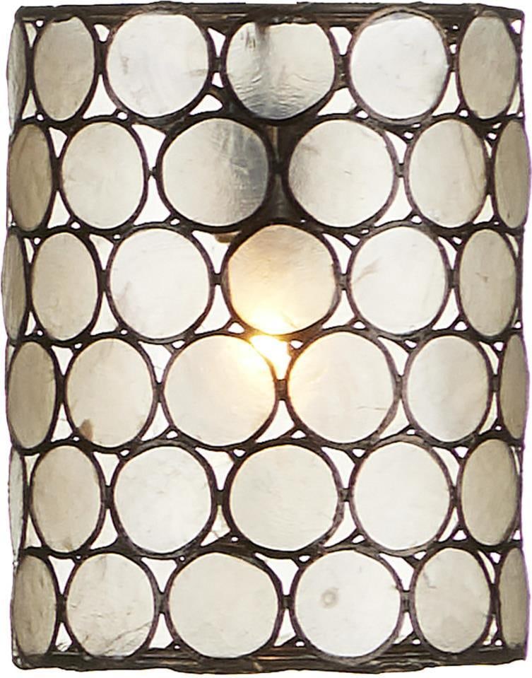 Currey Regatta Multi-Drop Pendant Capiz Shell Wrought Iron Cupertino Finish (1 of 2)