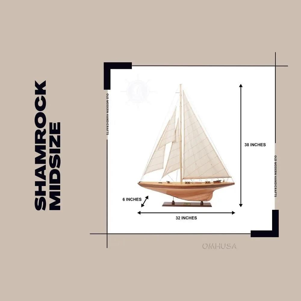 1930 Shamrock Sailing Yacht Model Western Red Cedar Nautical Decor Replica (1 of 18)