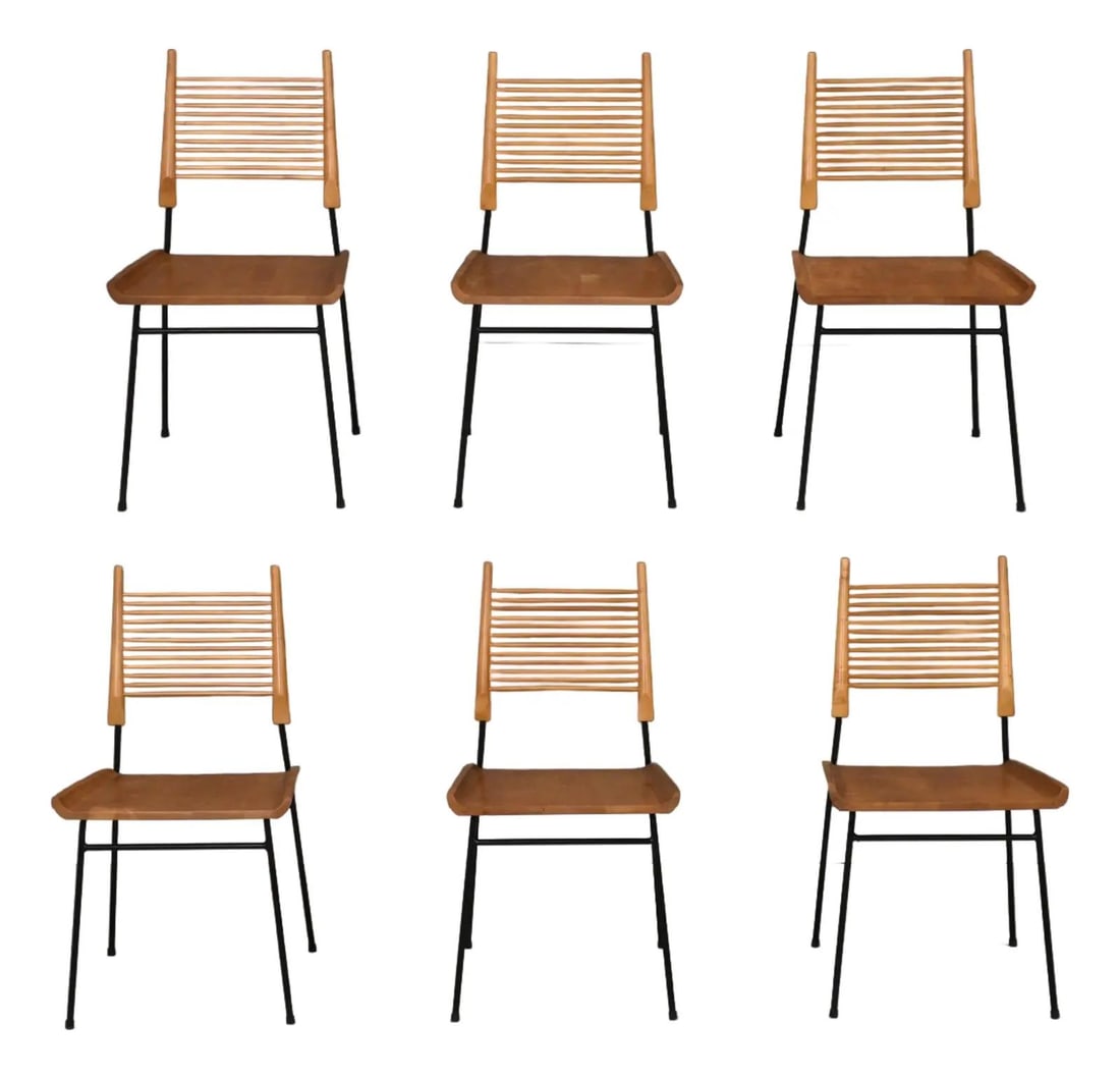 Set of 6 Maple Shovel Back Dining Chairs by Paul McCobb for Planner Group: Set of 6 Maple Shovel Back Dining Chairs by Paul McCobb for Planner Group This set includes six mid-century modern shovel dining chairs designed by Paul McCobb for Winchendon's Planner Group. Each cha