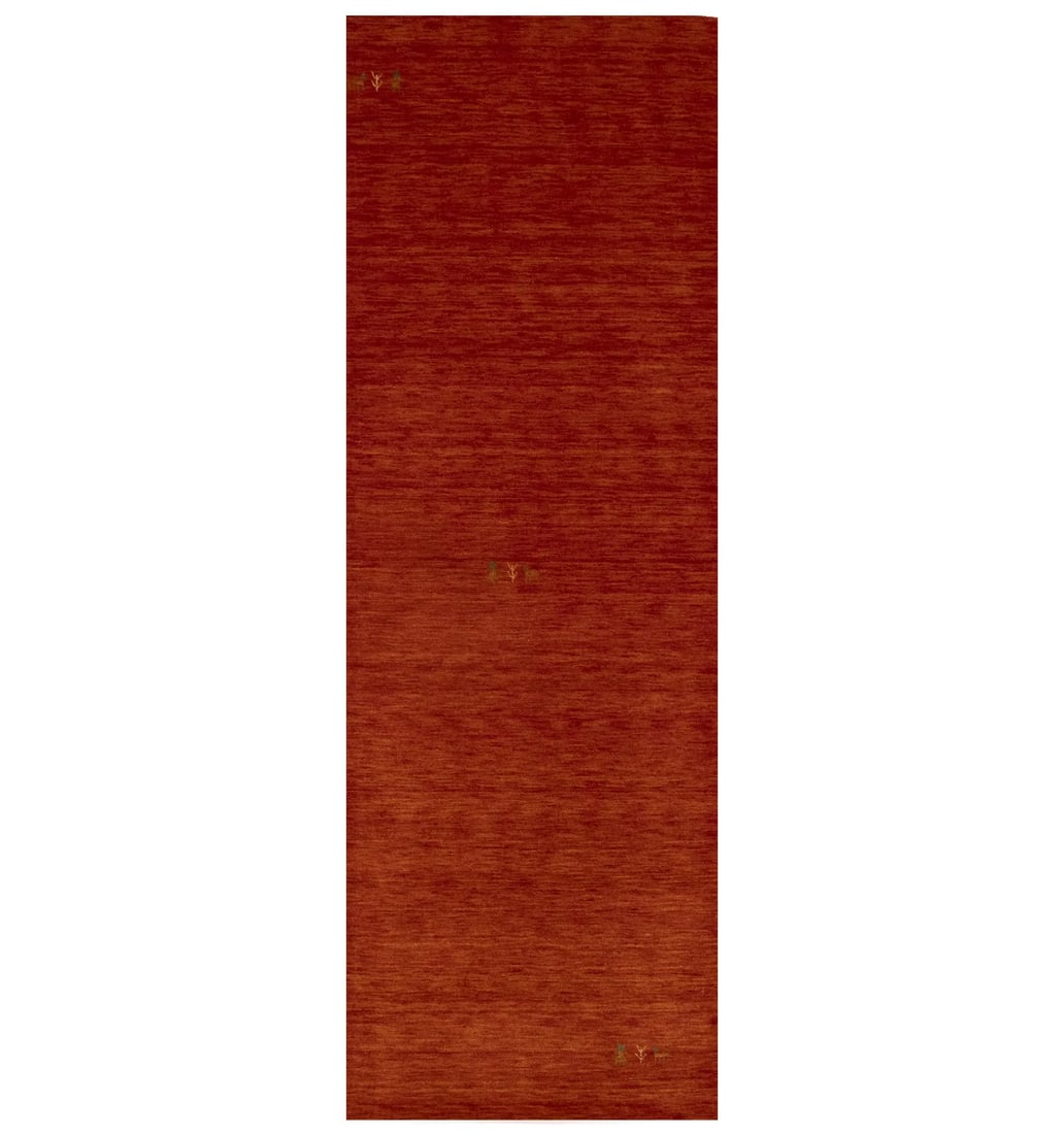 Gabbeh Modern Runner Rug 2'9 x 7'11 Pictorial Orange-Red Wool Handmade (1 of 15)