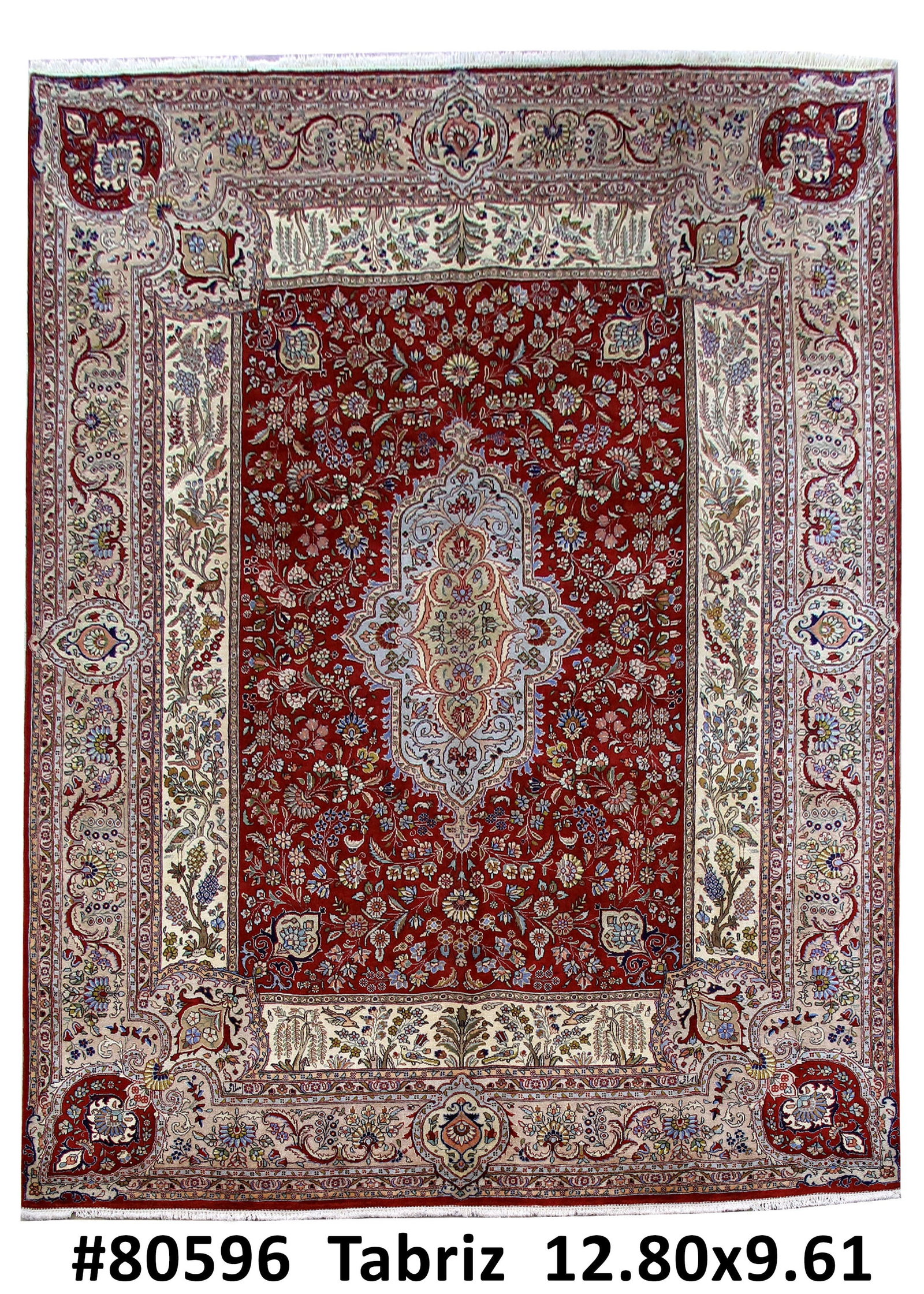 9.7 x 12.10 Red Hand-Knotted Persian Tabriz Area Rug: 9.7 x 12.10 Red Hand-Knotted Persian Tabriz Area Rug Free continental US Shipping Transform your living space with this exquisite 9.7 x 12.10 Red Hand-knotted Persian Tabriz Rug, showcasing the artist
