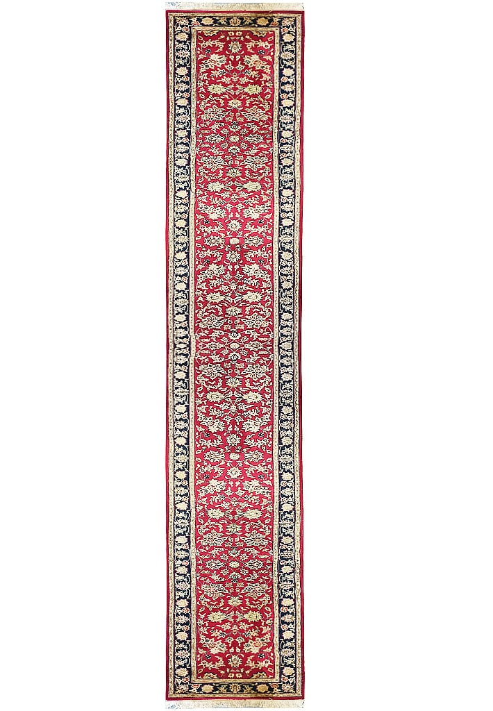 Handmade 2.7 x 20.2 ft Wool Silk Runner Luxury Area Rug (1 of 10)
