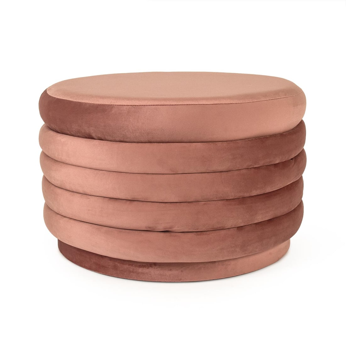 Zentique Victorian Style Plush Velvet Ottoman in Mauve (1 of 3)