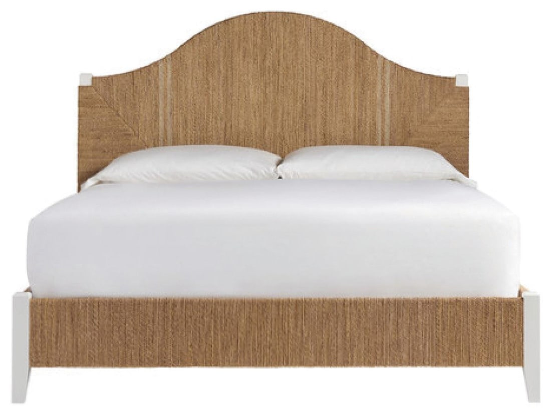 Coastal King Seabrook Bed in Sailcloth Woven Abaca by Universal: Coastal King Seabrook Bed in Sailcloth Woven Abaca by Universal Experience ultimate comfort with the Luxurious Woven Abaca King Seabrook Bed, designed to elevate your bedroom with a coastal style.