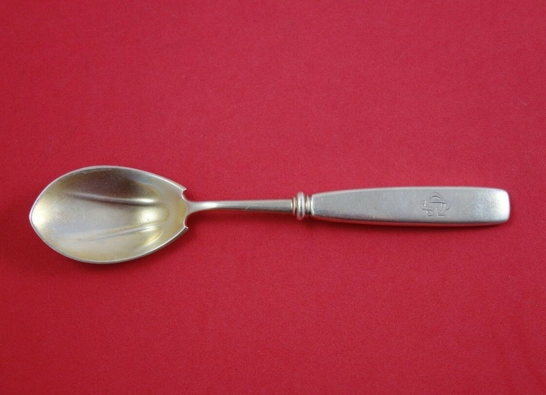 Tiffany Hotel Silver Sterling Silver Ice Cream Spoon 6 inch Monogrammed: Tiffany Hotel Silver Sterling Silver Ice Cream Spoon 6 inch Monogrammed Indulge in a touch of elegance with this Tiffany Hotel Silver ice cream spoon by Tiffany & Co. Crafted from high-quality sterlin