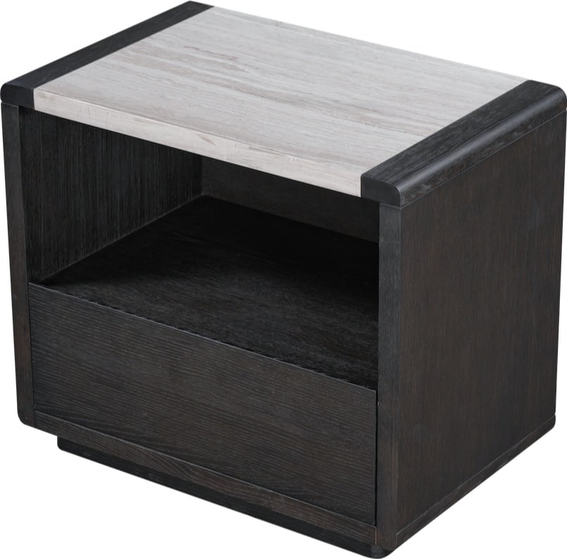 Alder Tweed Slade Dark Cinder Marble Nightstand 1 Drawer (1 of 6)