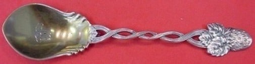 Tiffany & Co Strawberry Vine Sterling Silver Ice Cream Spoon 5 3/8" (1 of 2)
