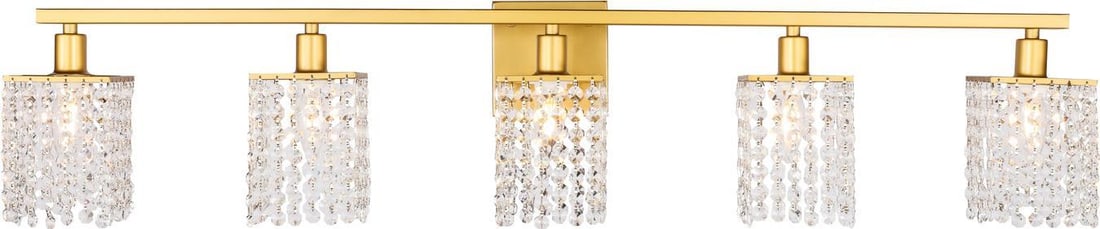 Elegant Lighting Phineas Brass and Crystal Wall Lamp UL-Listed (1 of 1)