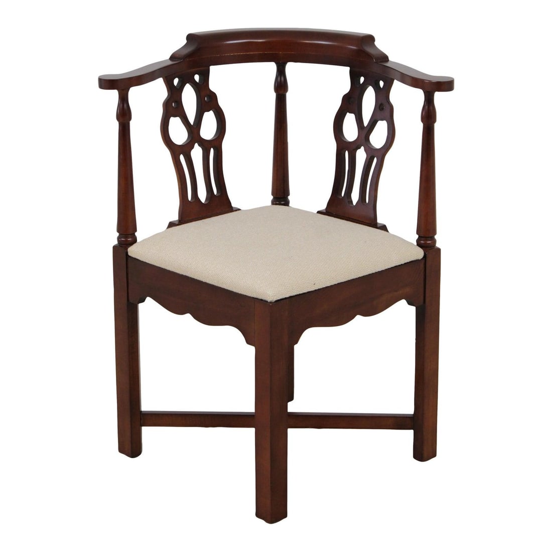 Mahogany Corner Armchair in Georgian Design with Carved Back Splats (1 of 10)