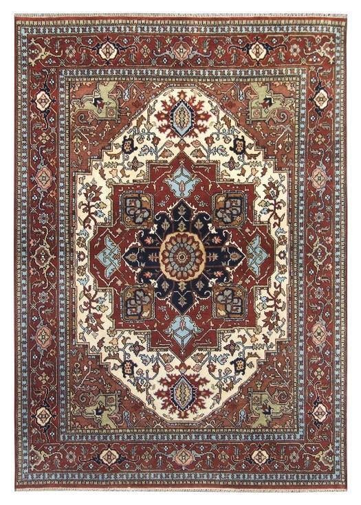 8'10 x 11'9 New Handmade Serapi Wool Rug in Vibrant Colors: 8'10 x 11'9 New Handmade Serapi Wool Rug in Vibrant Colors Free continental US Shipping Enhance your space with the exquisite 8.10 x 11.9 New Handmade Serapi Wool Rug, a stunning piece that perfectly 