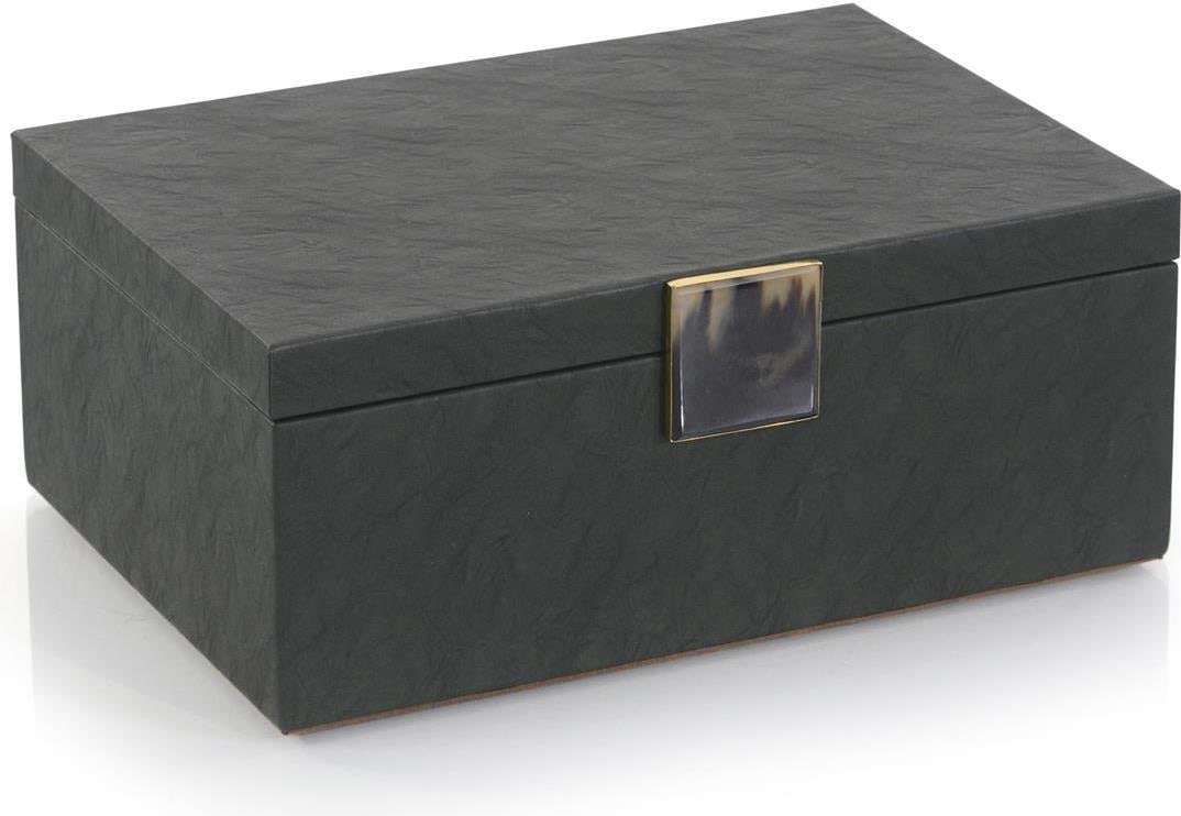 Elegant John-Richard Verdure Leather Box 5.5H 14W 10D (1 of 1)