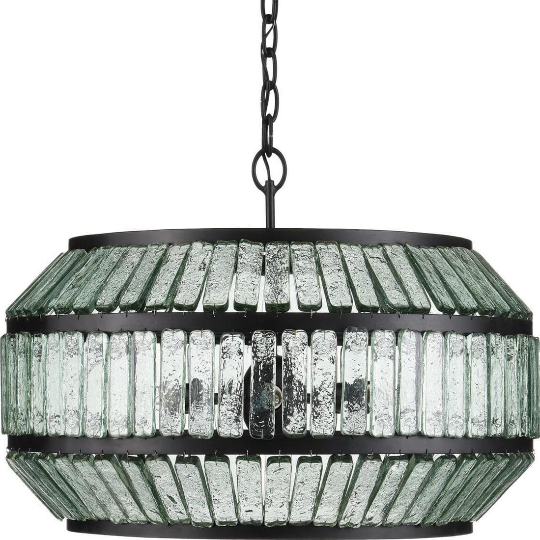 Currey Centurion Satin Black Bowl Chandelier 6 Bulb Dimmable (1 of 5)