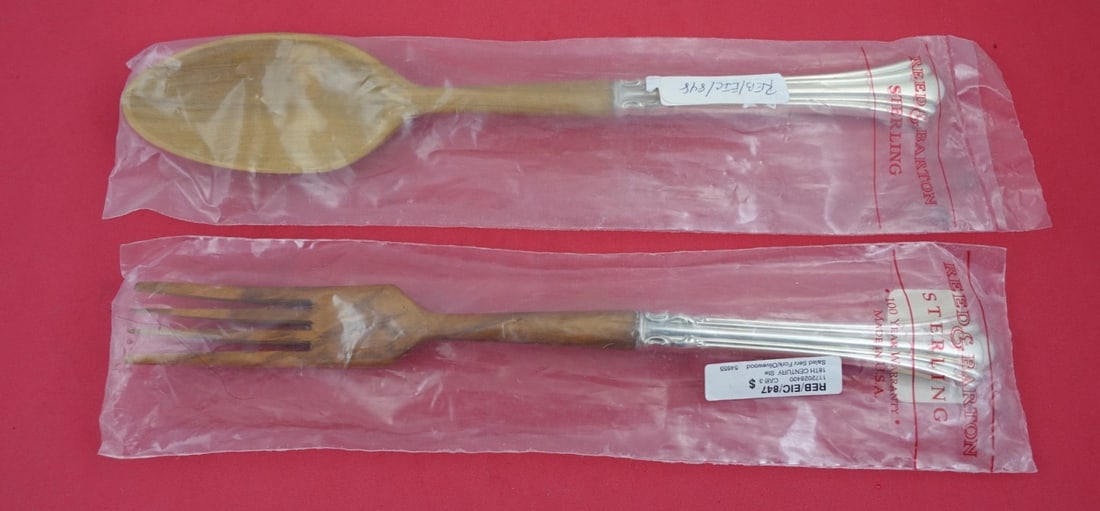 Reed and Barton Eighteenth Century Sterling Salad Serving Set 11.25" (1 of 2)