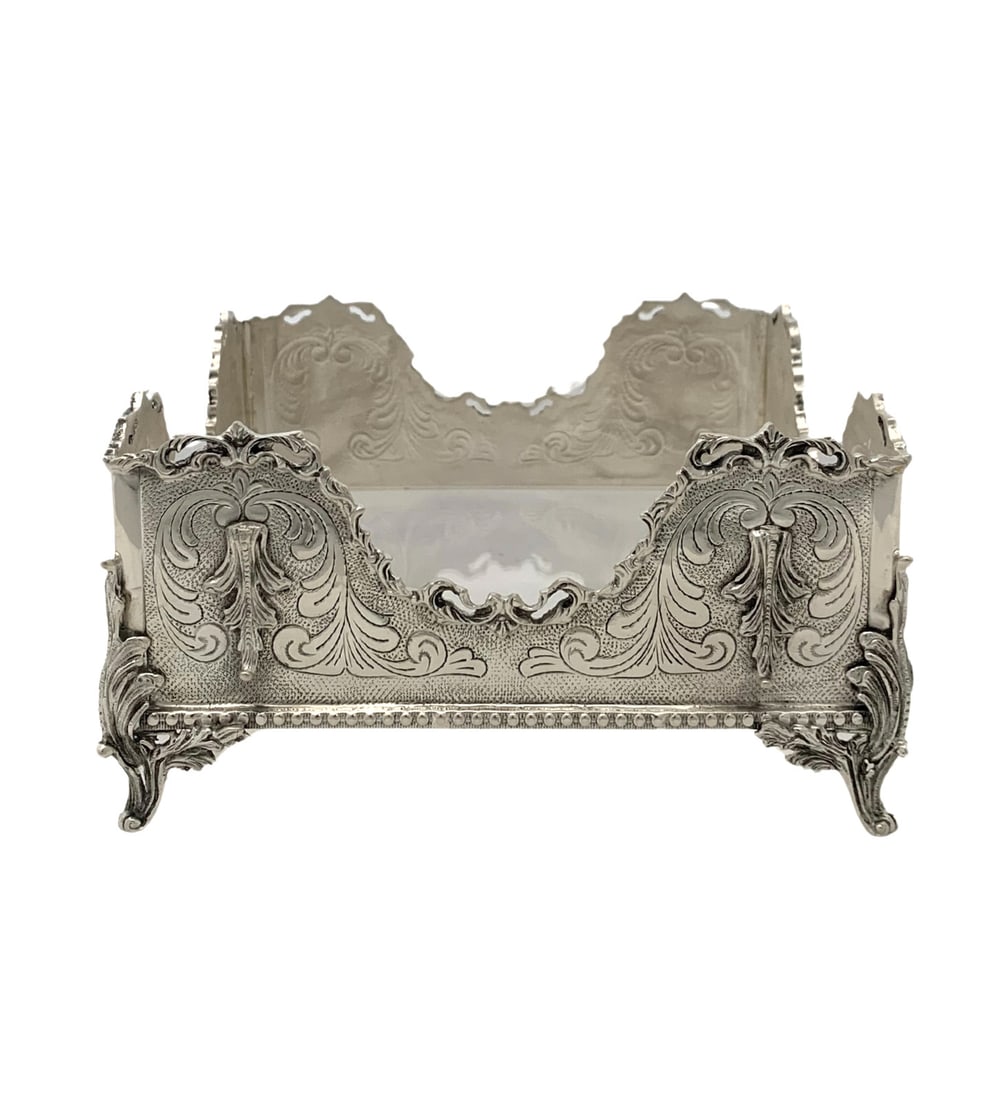 Handmade 925 Sterling Silver Leaf Applique Napkin Holder (1 of 4)