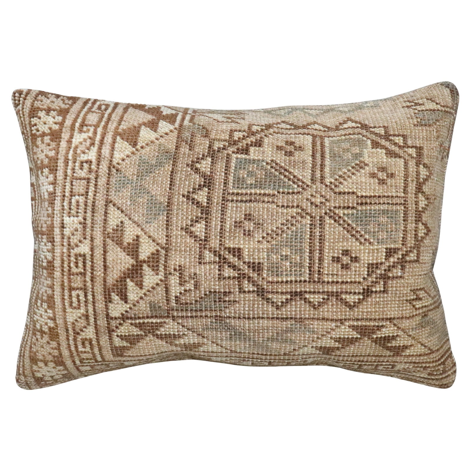 Tribal Afghan Pillow Crafted From Antique Ersari Rug 14 x 20 Inches (1 of 4)