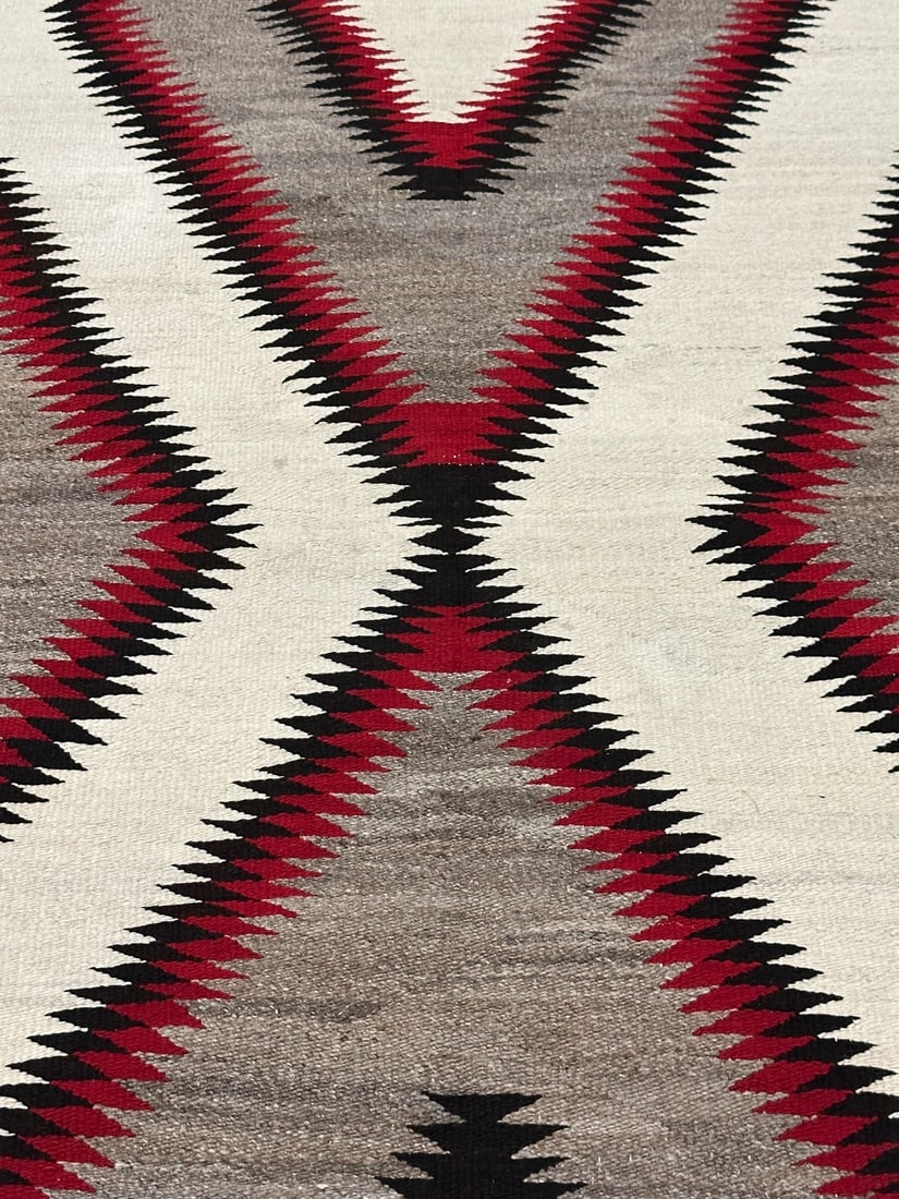 Handwoven Gray Navajo Geometric Wool Rug 3 x 5 (1 of 10)