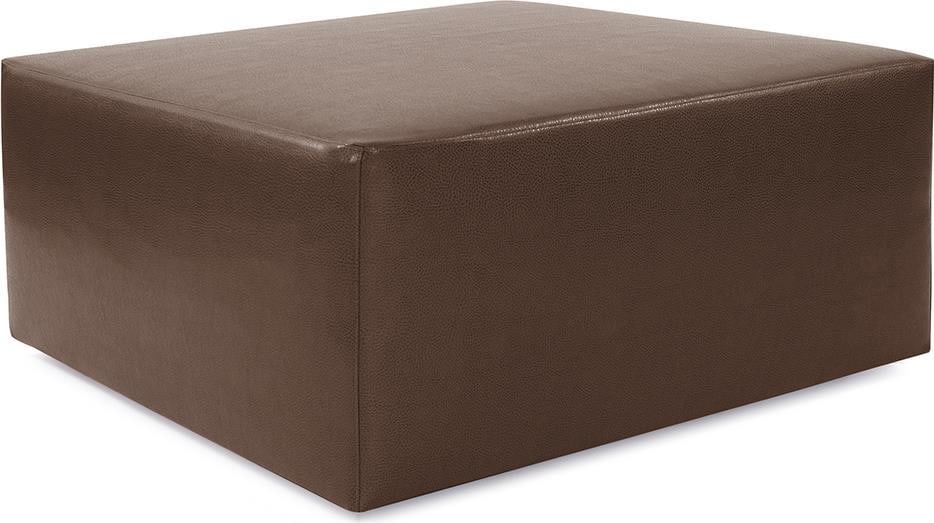 Howard Elliott Avanti Square Pecan Faux Leather Ottoman 36 Inch (1 of 5)