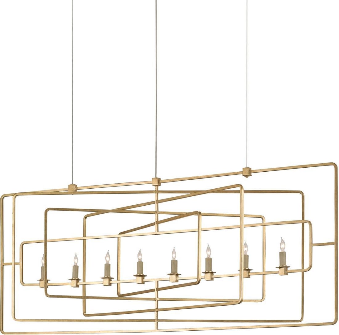 Currey Metro Gold Bowl Chandelier 8 Bulbs Contemporary Design (1 of 4)