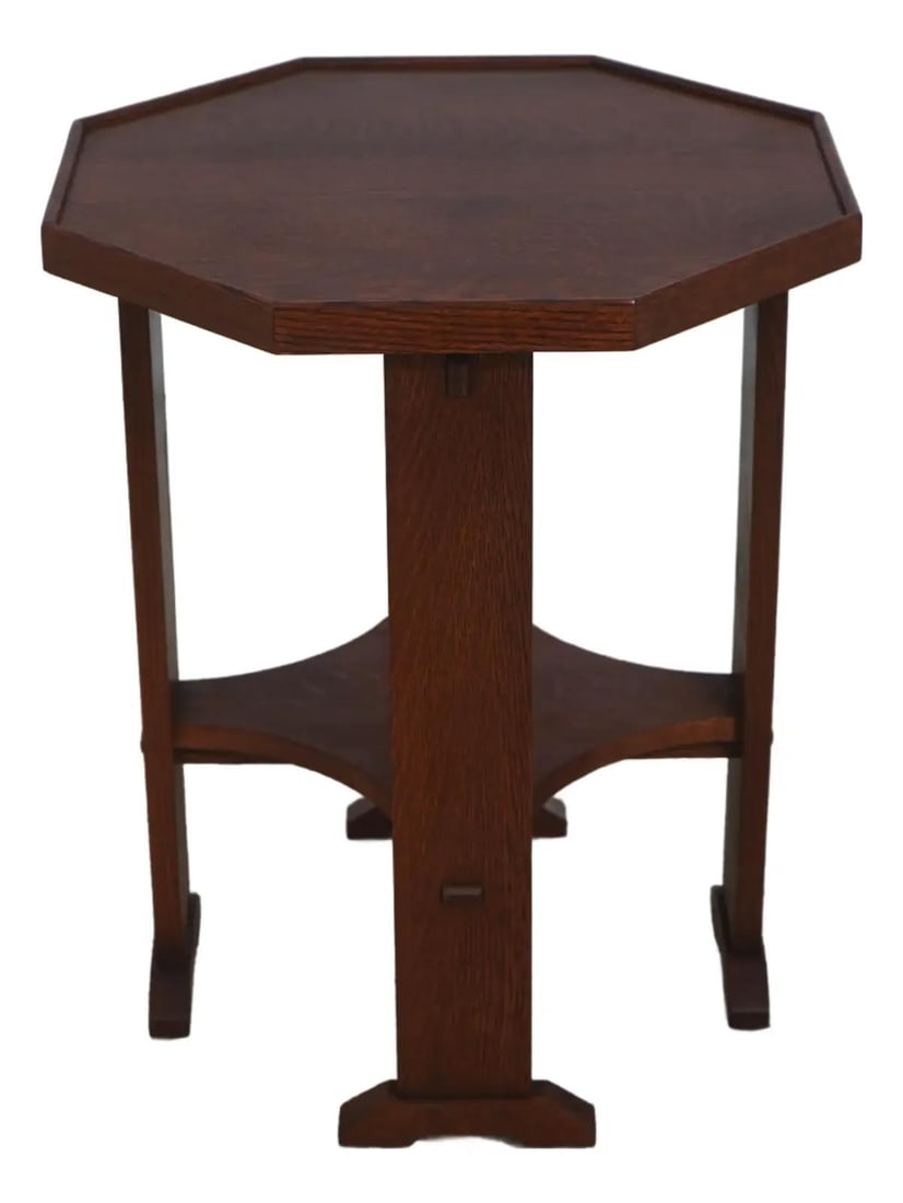 Octagonal Oak End Table by Stickley Arts and Crafts (1 of 10)