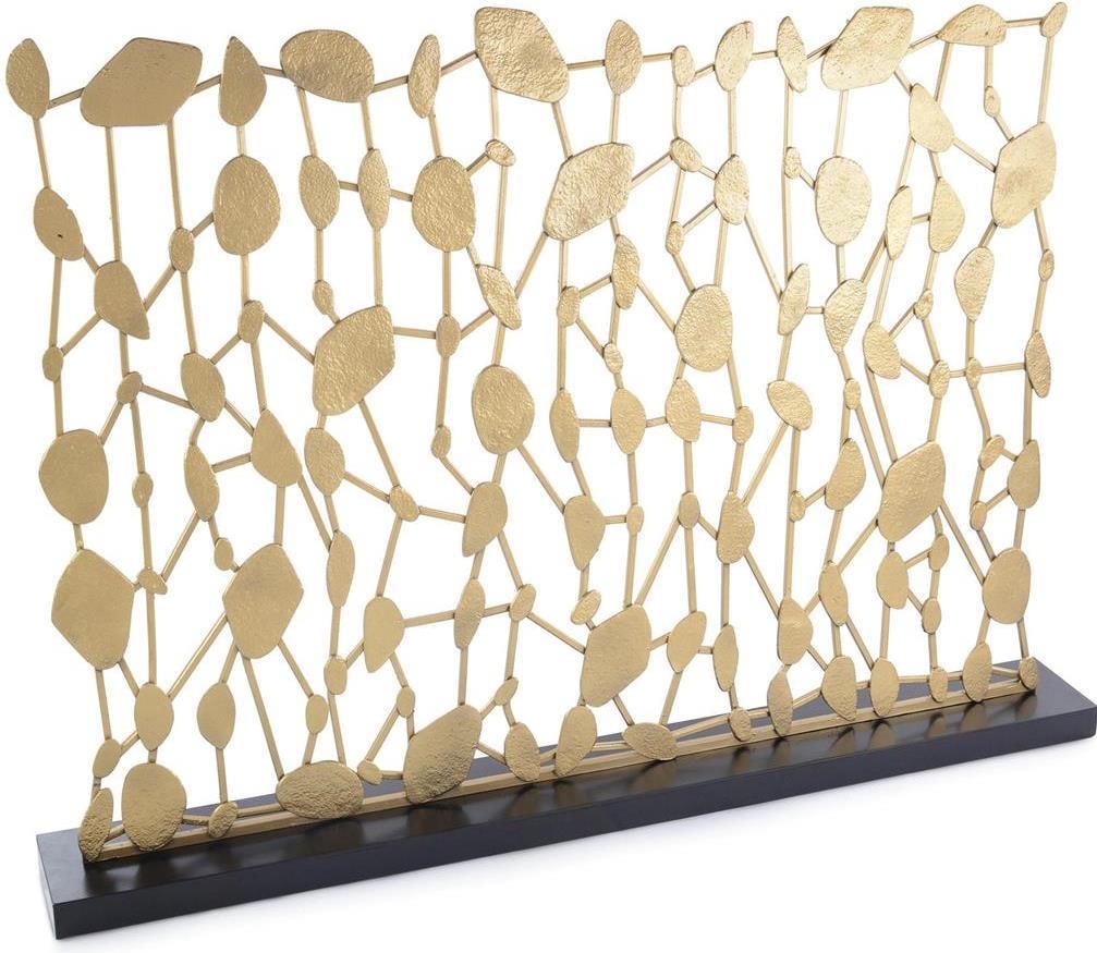 John-Richard Handcrafted Black Iron Sculptural Fire Screen Abstract Style 36H x 49.5W (1 of 1)