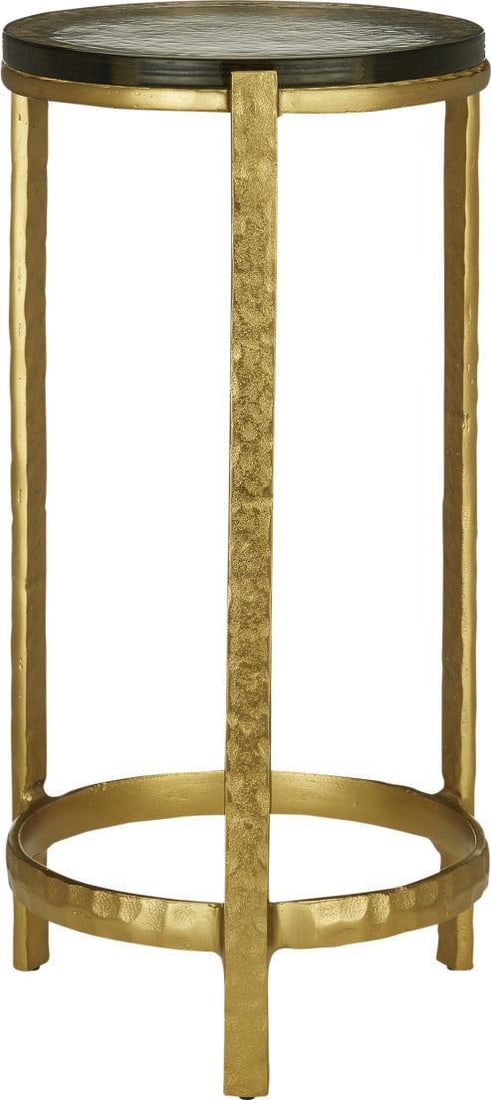Currey Acea Gold Drinks Table Clear Finish 23.5H 12W 12D (1 of 3)