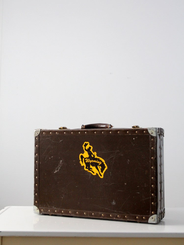Vintage Wyoming Metal and Wood Travel Case with Brass Accents (1 of 5)