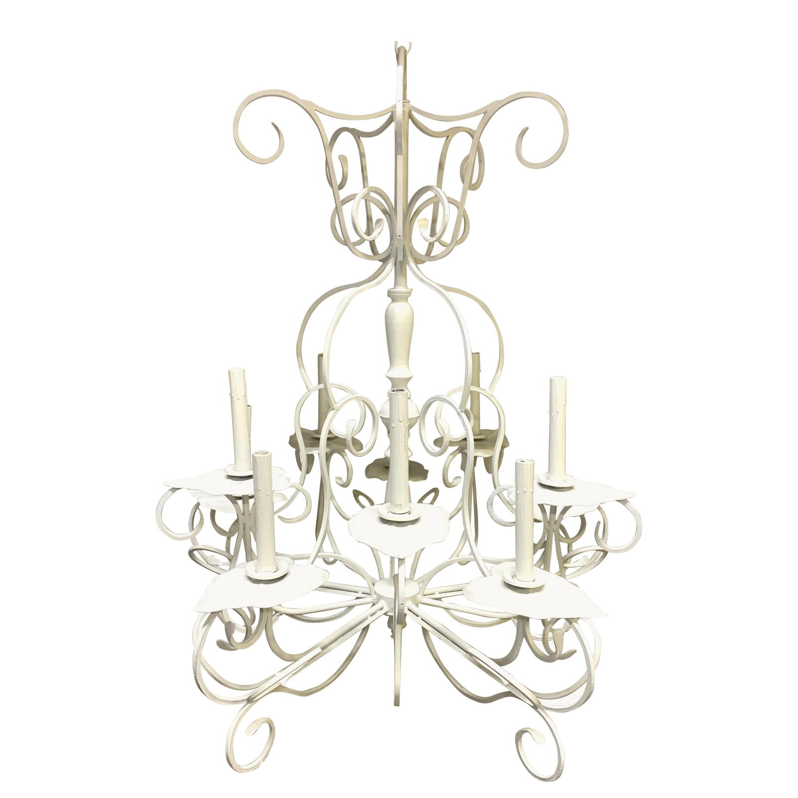 Mid-Century Modern Lily Pad Chandelier by Salterini Wrought Iron (1 of 9)