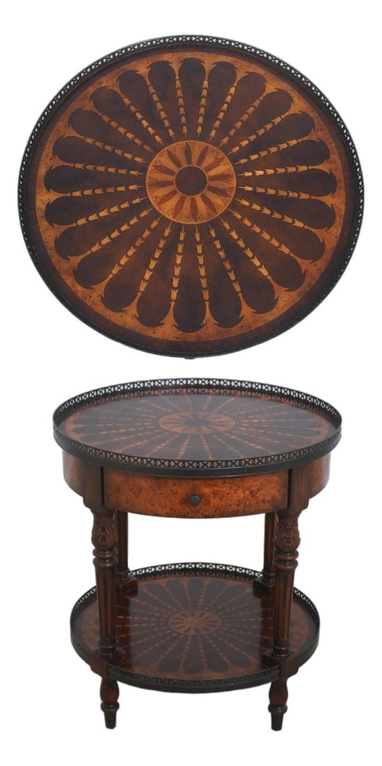 Theodore Alexander Regency Style Inlaid Wood End Table 1 Drawer (1 of 10)