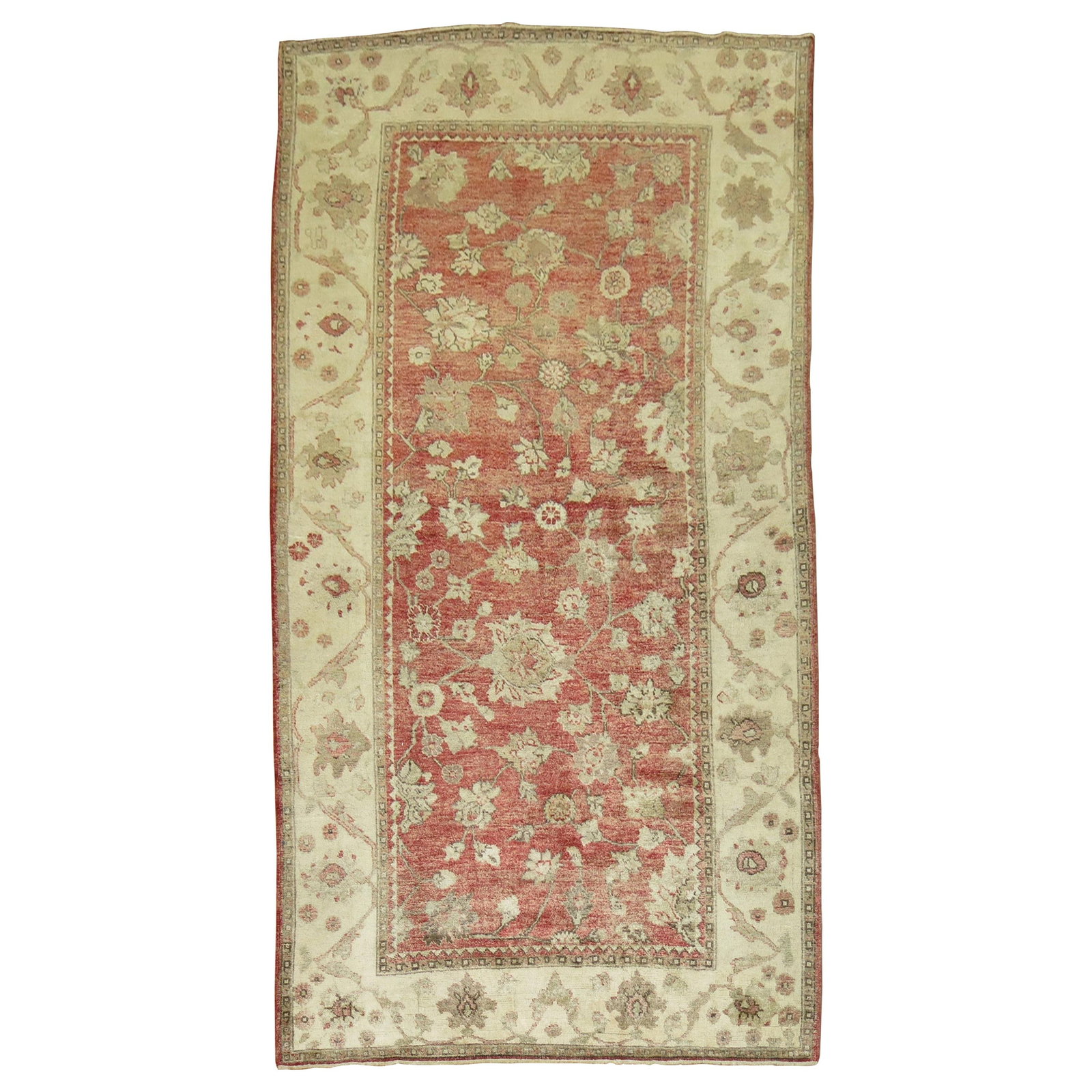 Crimson Red Turkish Oushak Carpet Hand-Woven Wool 20th Century: Crimson Red Turkish Oushak Carpet Hand-Woven Wool 20th Century This stunning crimson red Turkish Oushak foyer accent carpet from the 20th century features an intricate all-over motif complemented by