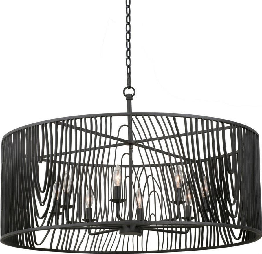 Morre 36 Inch Black Iron Pendant Light by Kalco French Country Style (1 of 1)