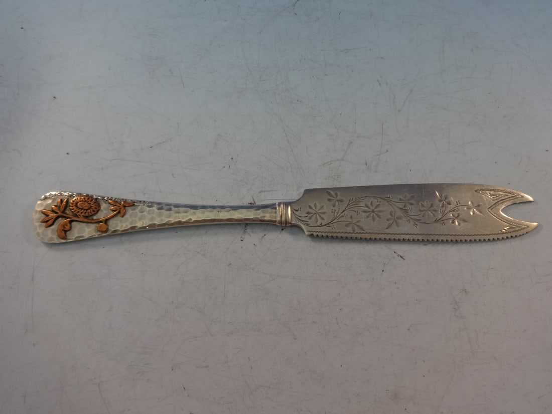 Gorham Applied Metals Sterling Silver Citrus Knife with Copper Flower 7.25 inch: Gorham Applied Metals Sterling Silver Citrus Knife with Copper Flower 7.25 inch This exquisite citrus knife from the Applied Metals pattern by Gorham showcases a blend of artistry and craftsmanship. M