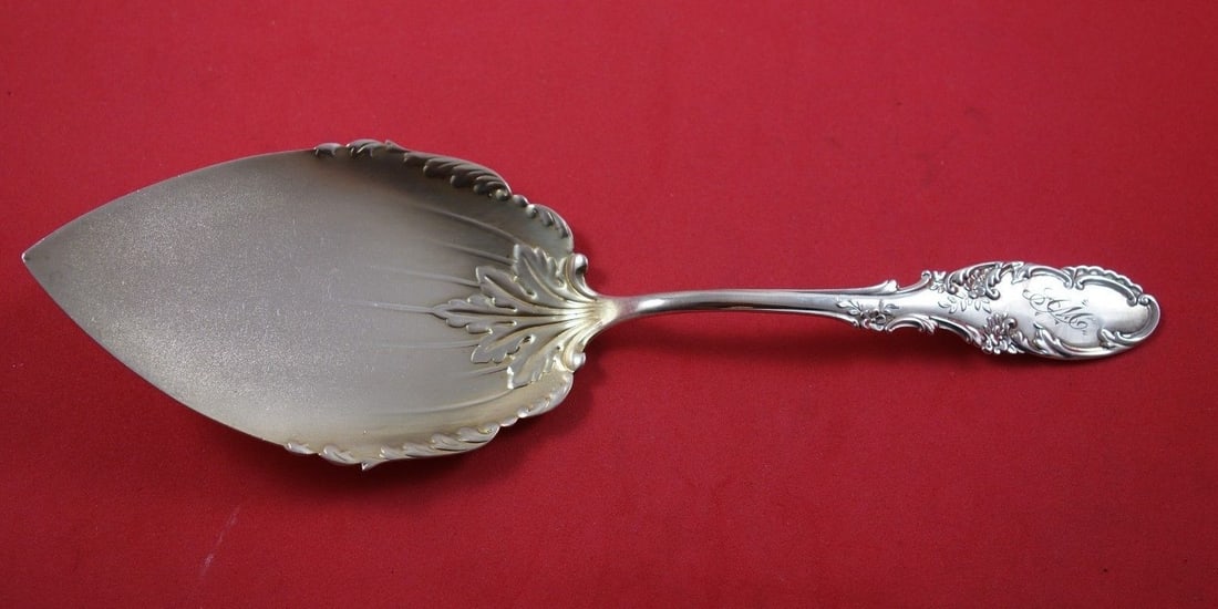 Frank Whiting Sterling Silver Gold Washed Pie Server 8 3/4 inches Monogrammed (1 of 1)