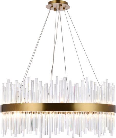 Elegant Lighting 18 Light Contemporary Chandelier Gold Royal-Cut Crystal: Elegant Lighting 18 Light Contemporary Chandelier Gold Royal-Cut Crystal Illuminate your space with this stunning contemporary 18-light bowl chandelier. This exquisite piece features a striking chrome