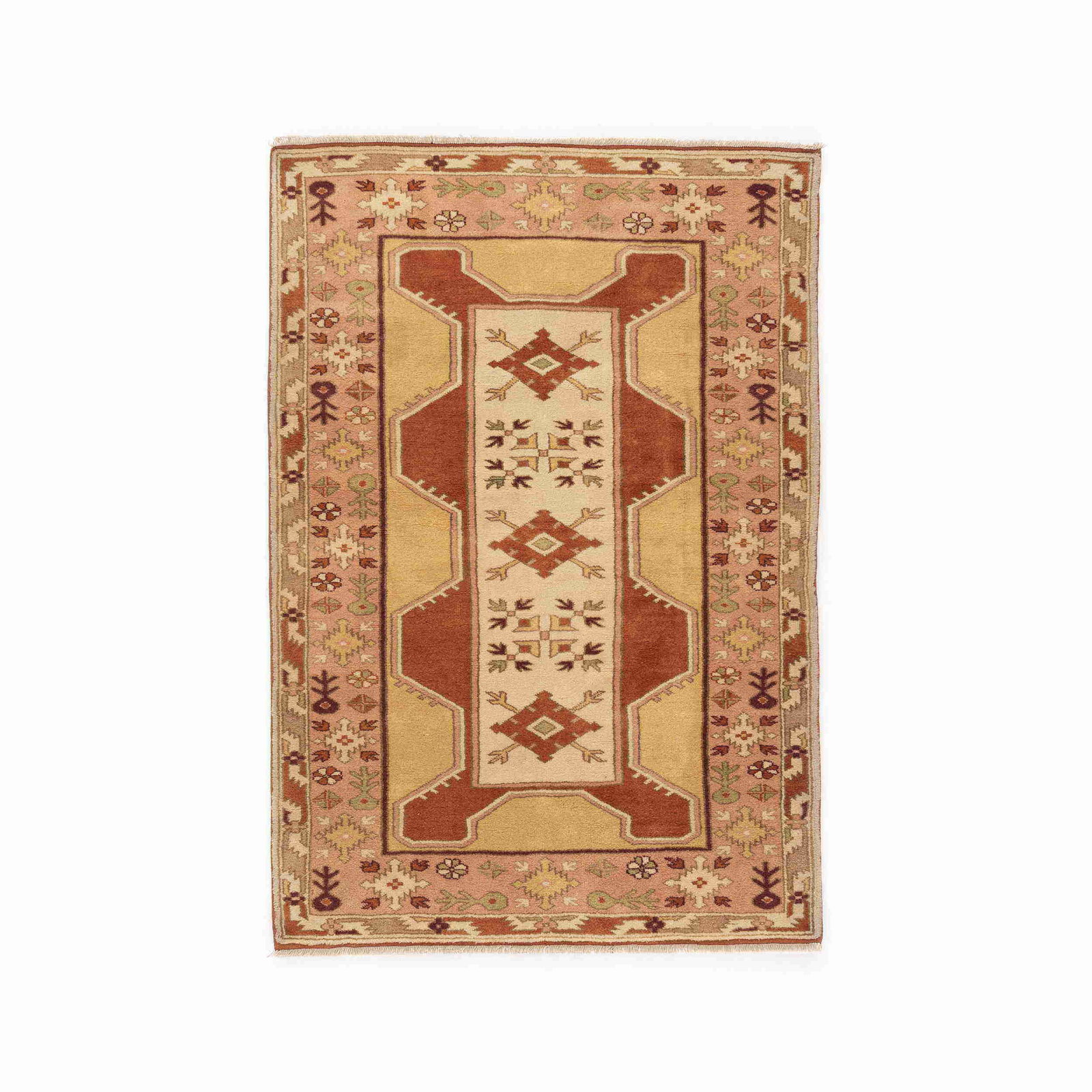 Authentic Handmade Milas Wool Carpet Double Knot 49.6 x 71.7 (1 of 8)