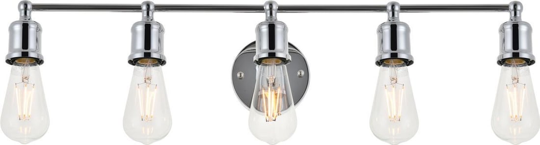 Elegant Lighting Serif Chrome Wall Sconce Mid-Century Modern 5 Bulb (1 of 1)