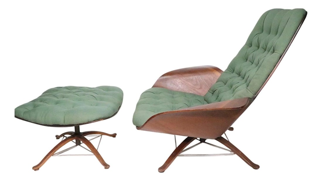 George Mulhauser Mr Chair with Ottoman for Plycraft Mid Century Modern Design (1 of 10)