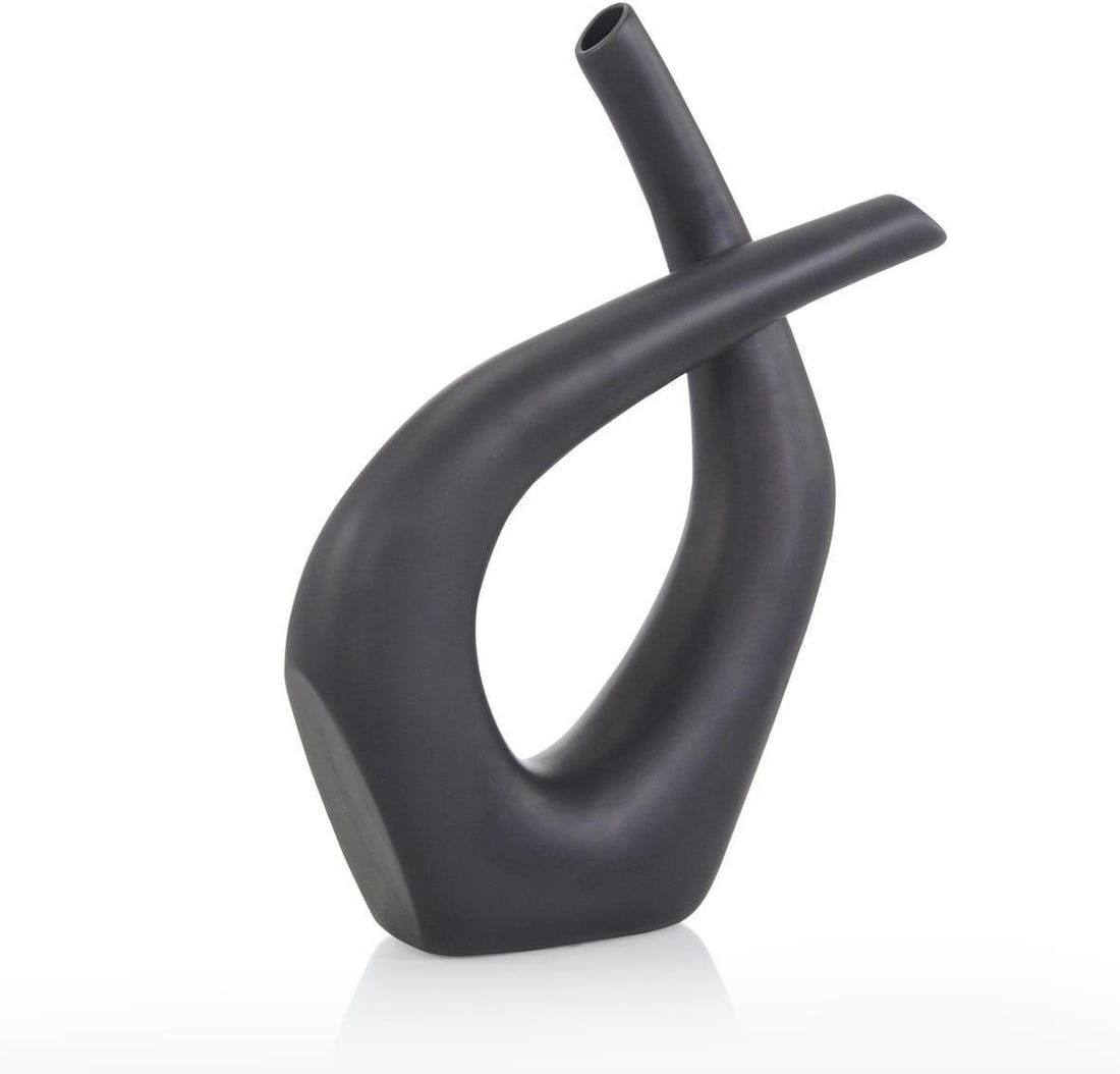 John-Richard 28 Inch Black Tordre Vase for Modern Decor: John-Richard 28 Inch Black Tordre Vase for Modern Decor Enhance your contemporary spaces with this stylish black Tordre vase. Designed by John-Richard, this elegant piece stands at 28 inches tall and 