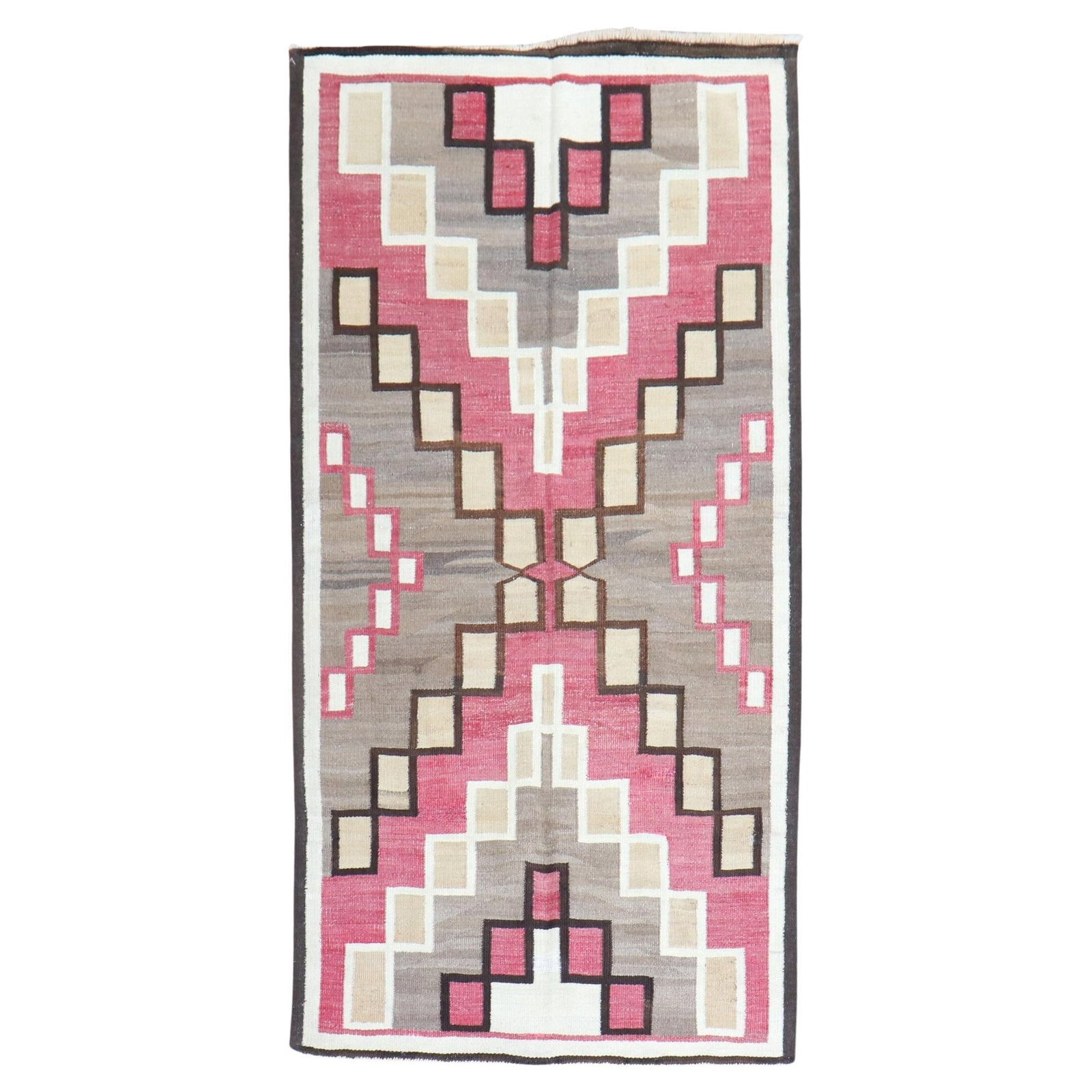 Antique Navajo Tribal Rug Hand-Woven Wool 1920s Geometric Design (1 of 10)