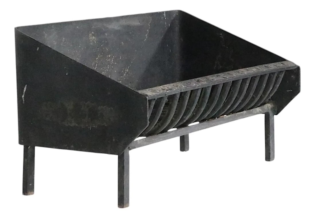 Rare Mid Century Hand Wrought Iron Fireplace Insert Grate (1 of 10)