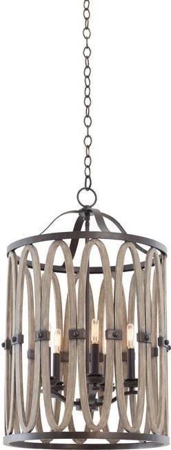 Kalco Belmont 5 Light Farmhouse Pendant Fixture Florence Gold (1 of 1)