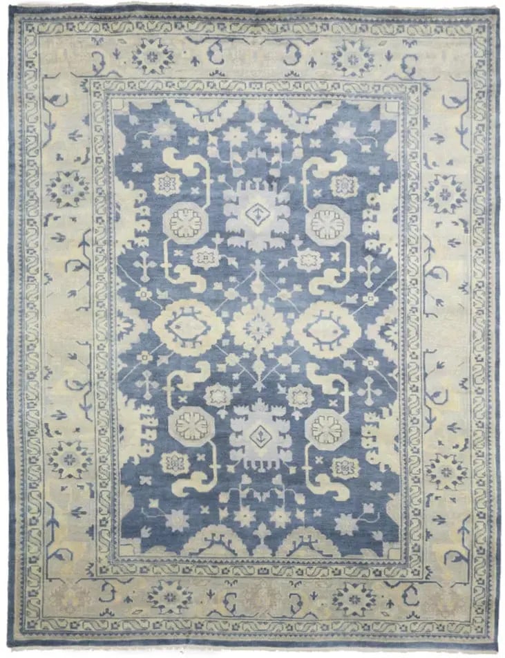 Handmade Floral Oushak Chobi Oriental Rug 10'3 x 13'7 Wool Eco-Friendly (1 of 15)