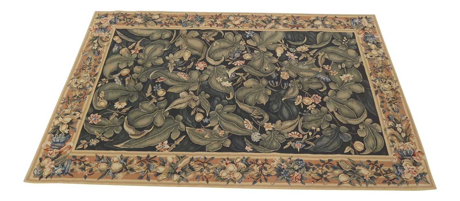 Vintage 6 x 9 Floral Aubusson Rug High Quality Textile (1 of 8)